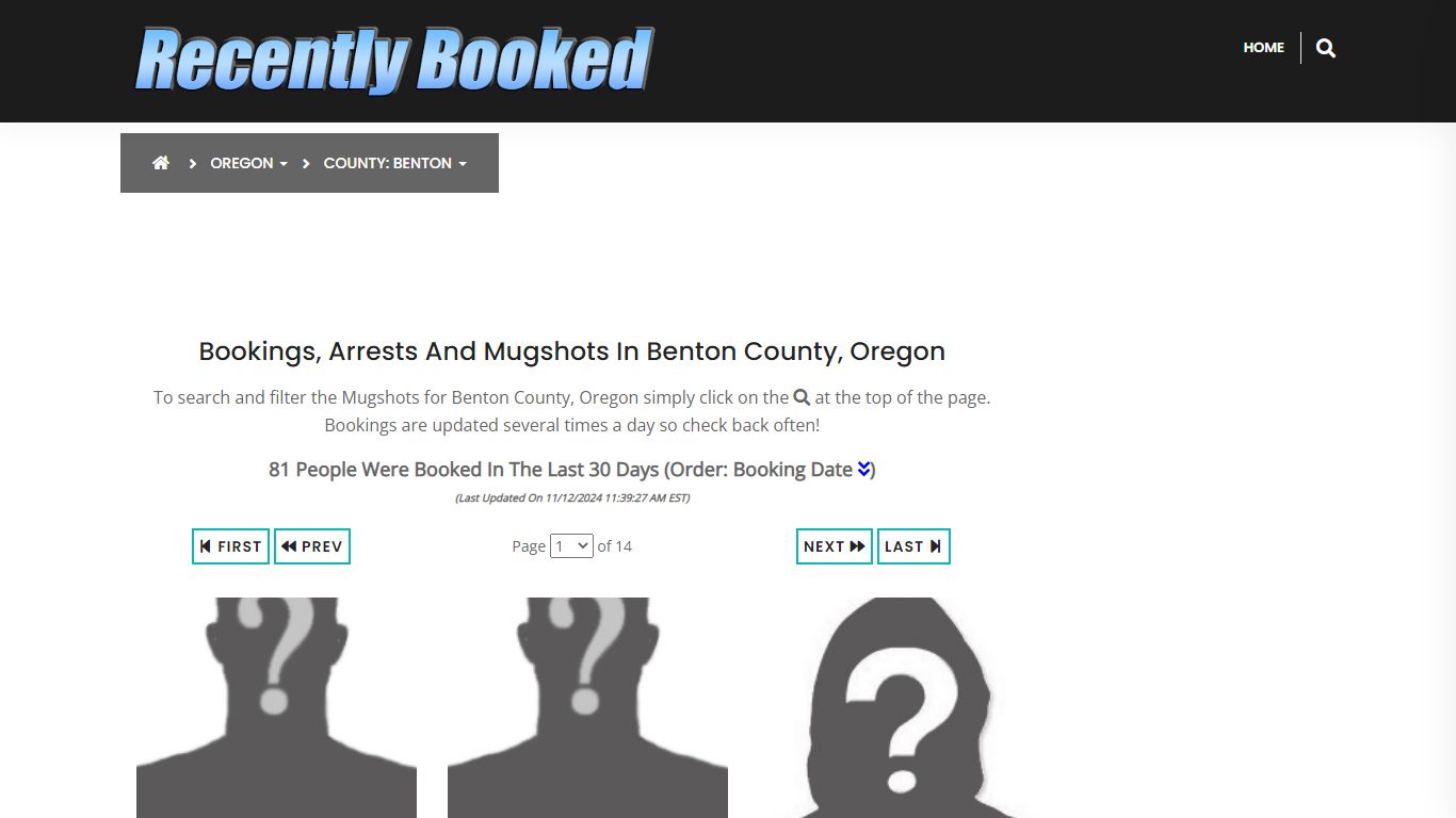 Bookings, Arrests and Mugshots in Benton County, Oregon - Recently Booked